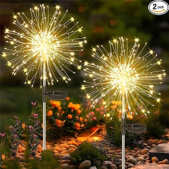 Solar Fireworks Lights 2 Pack 120 LEDs Solar Garden Outdoor Lights, 8 Modes - Picture 7 of 7